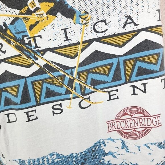 Ski Breckenridge T Shirt Vintage 90s Vertical Descent Ski Resort All Over Print - Picture 4 of 7